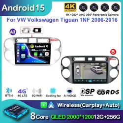 Android 15 For VW Volkswagen Tiguan 1 NF 2006 - 2016 Wireless Carplay Auto Car Radio Multimedia Video Player 4G GPS Head Unit BT