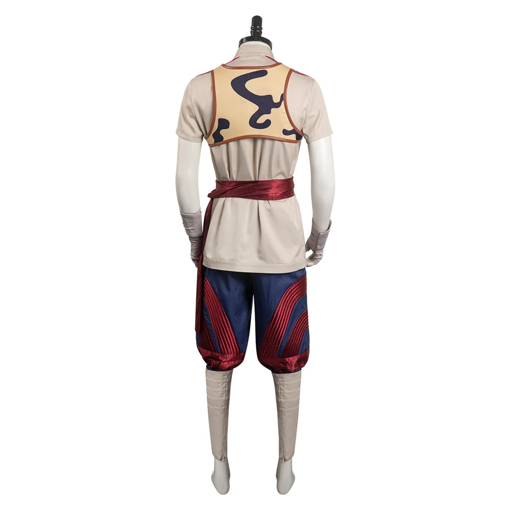 Spiel sterblich kombat liu kang cosplay Kostüm Top Hosen Gürtel Rollenspiel Fantasia Männer männlich Halloween Karneval Party Verkleidung Anzug