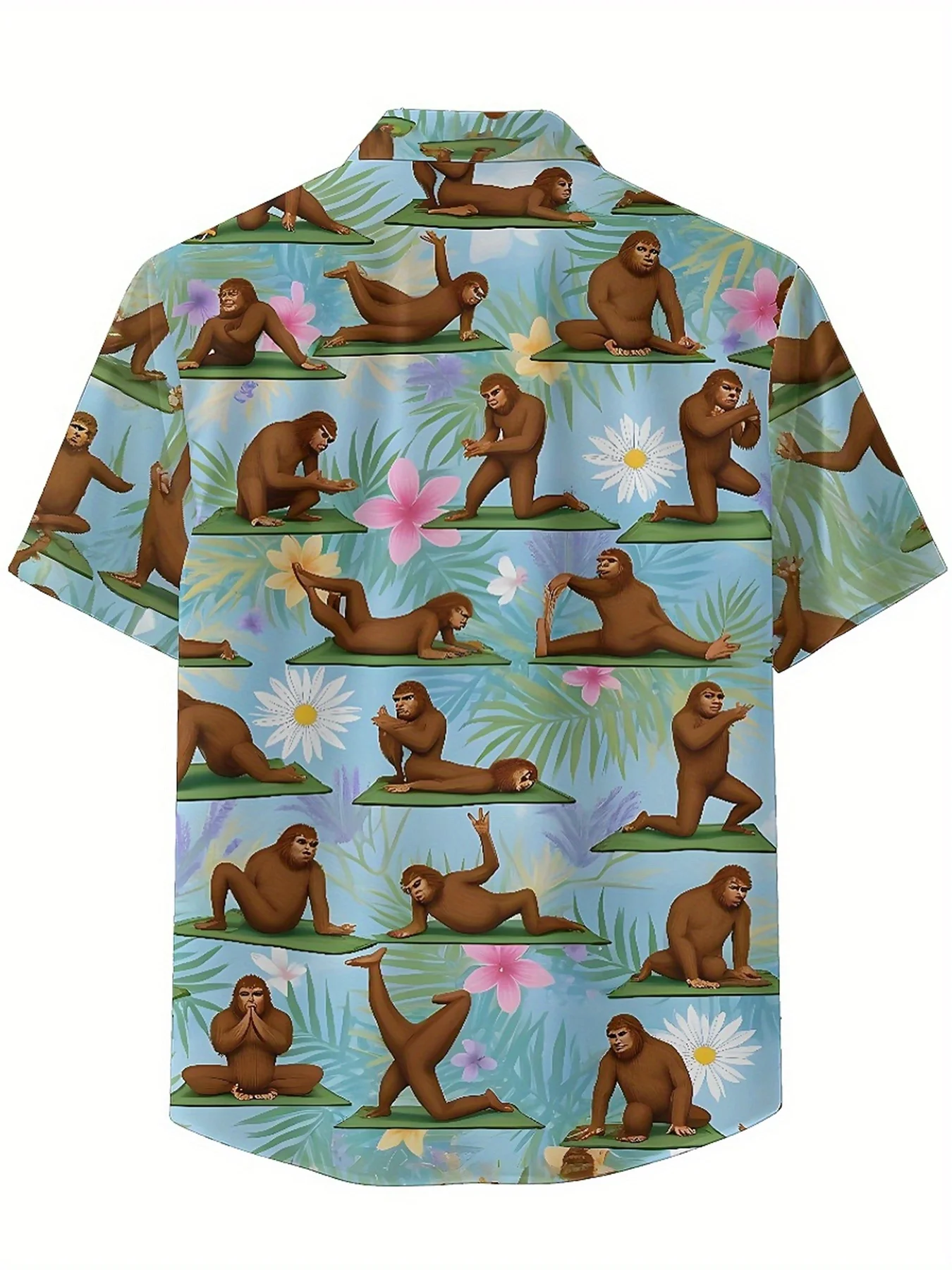 Men's Plus Size Hawaiian Shirts Tropical Jungle Yoga Monkey pattern,Premium Comfort Youth Clothes,Streetwear Y2K Tops