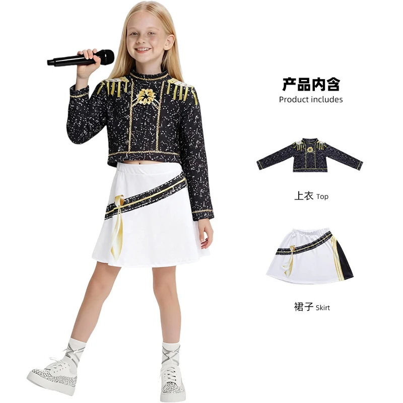 Conjunto de disfraz de Kpop Idol Group, falda superior, disfraz de fiesta de Halloween para niñas, grupo de cazadora de demonios, ropa de actuación Rumi Mira Zoey