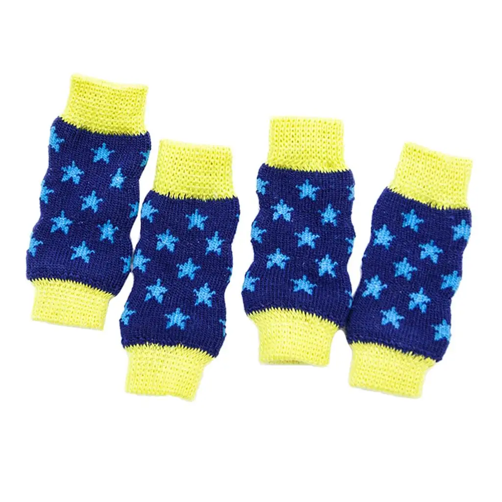 Fanshion 4 Pcs Breathable Doggie Puppy Warmers Anti-Slip Leg Socks