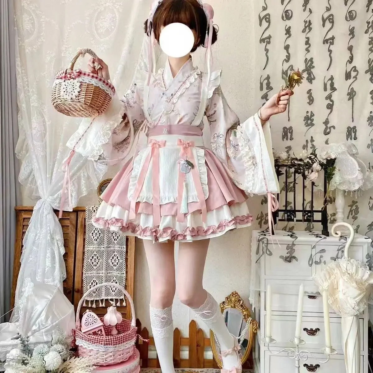 

2026 New Pure Desire Cosplay Short Skirt Maid Collar Women's Clothing Chinese Style Hanfu Lolita Set