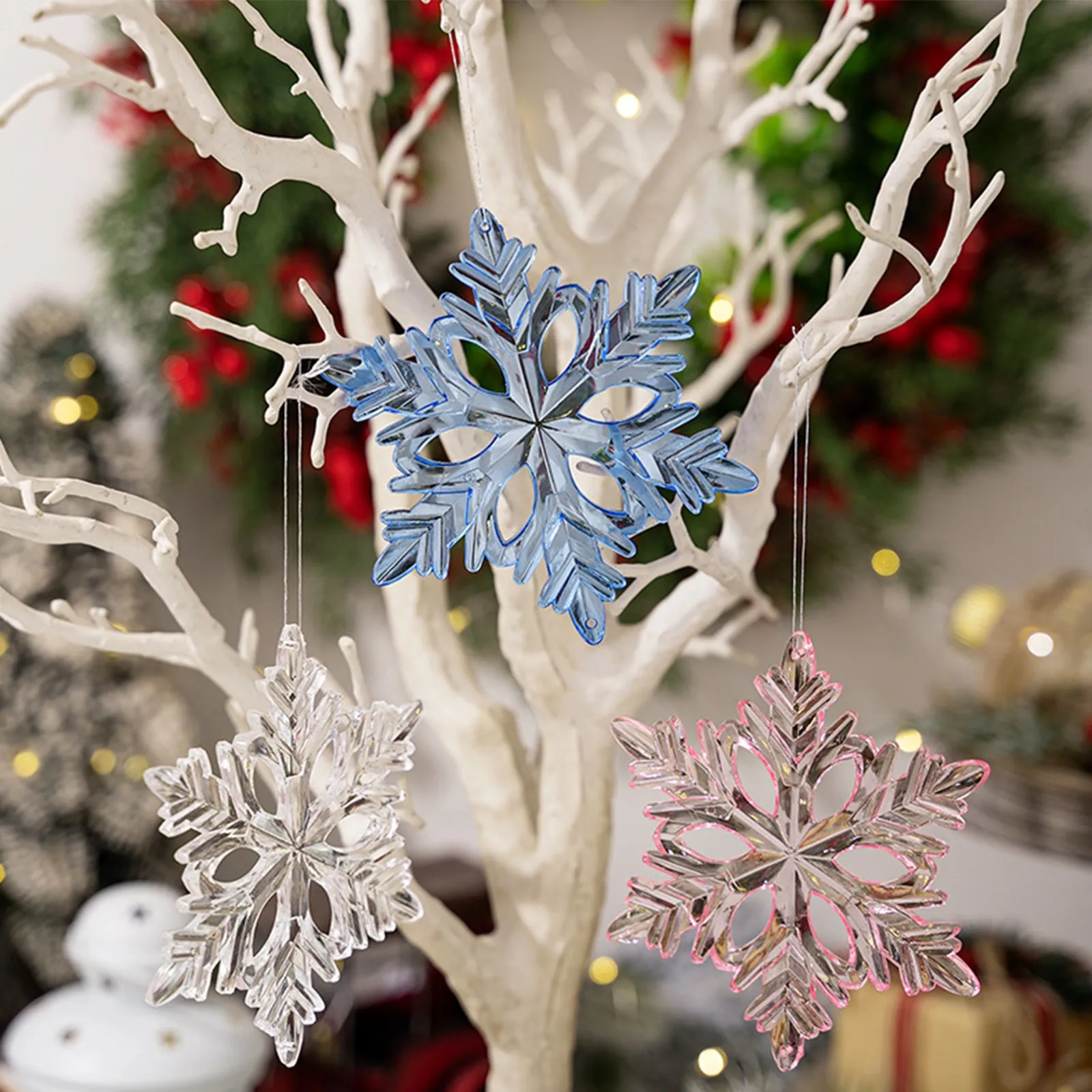 Christmas Pendant Crystal Snowflake Star, Sparkly Crystal Ornaments For Christmas Tree, Beautiful Christmas Hanging Decorations
