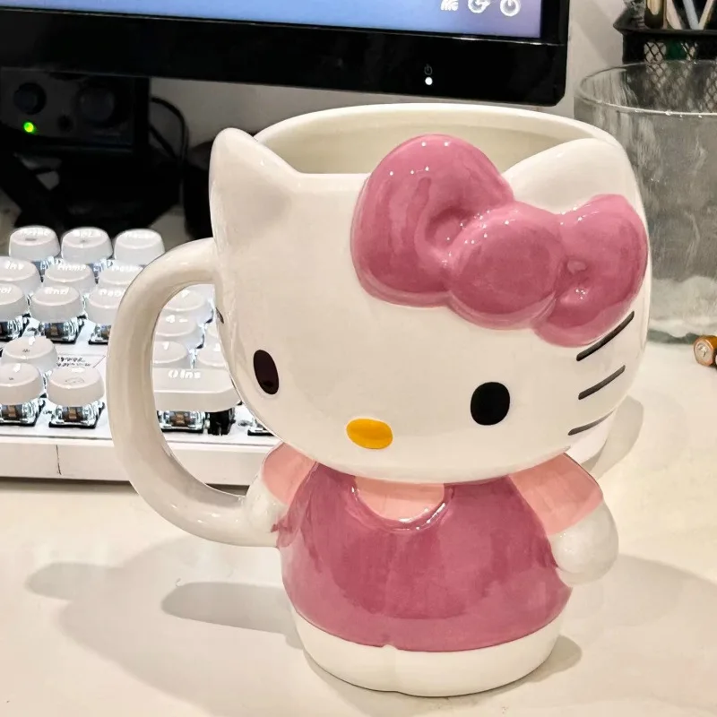 New Sanrio Hello Kitty Mug Kawaii Practical Large Capacity Creative Ceramic Water Cup Ins Korean Cartoon Anime Girlfriend Gift ﻿ - view 6