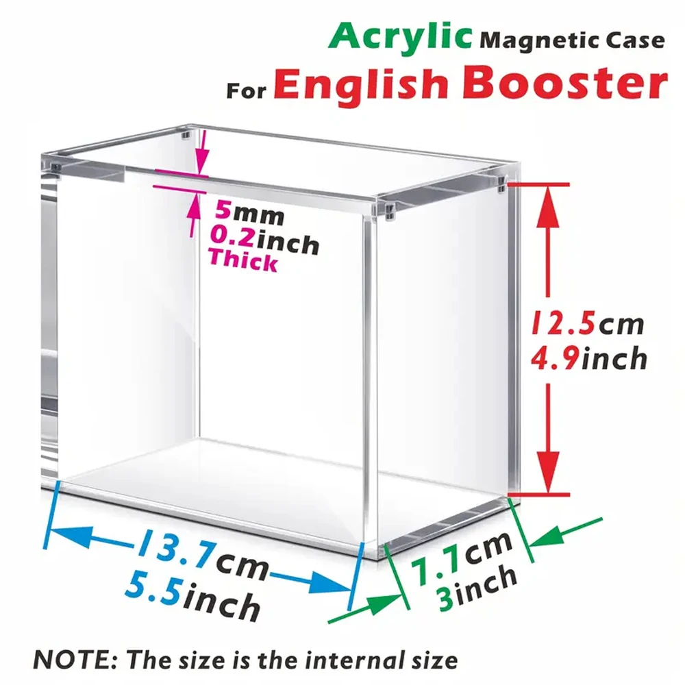 5mm acrylic stackable display box, compatible with Booster Box transparent magnetic buckle protective box
