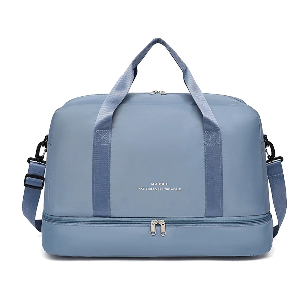 

Спортивная сумка большой вместимости, однотонная сумка для сухого и влажного спортзала, многофункциональная сумка для хранения с регулируемым плечевым ремнем для беременных