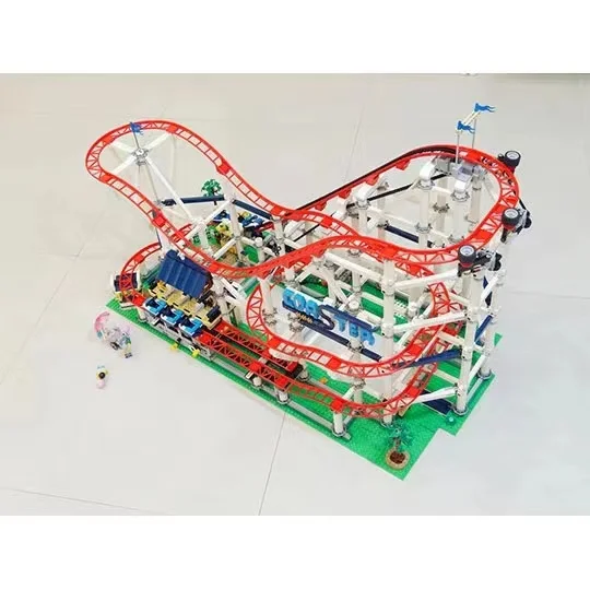 With Original Box 4619PCS Motor Fairground Big Roller Coaster Building Blocks Bricks Toys Kids Christmas Gift 18003 15039