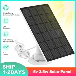 5v 3W IP65 Waterproof Outdoor Solar Panel 3M(10FT) Cable Length with Micro USB Port for Rechargeable Security Camera Power Bank