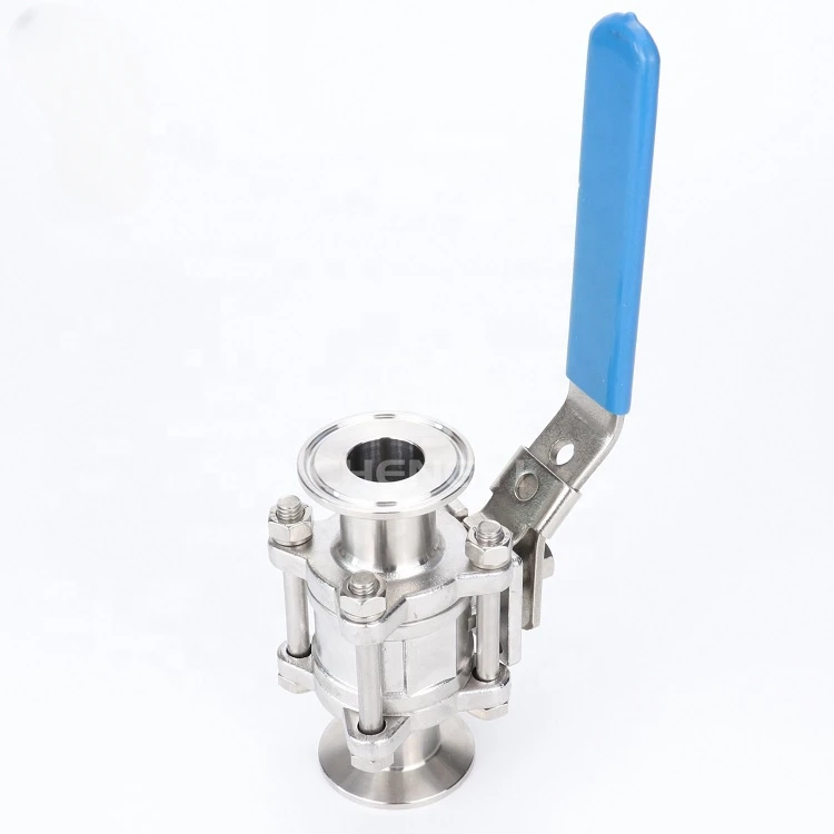 Good quality stainless steel sanitary three-piece manual ball valve