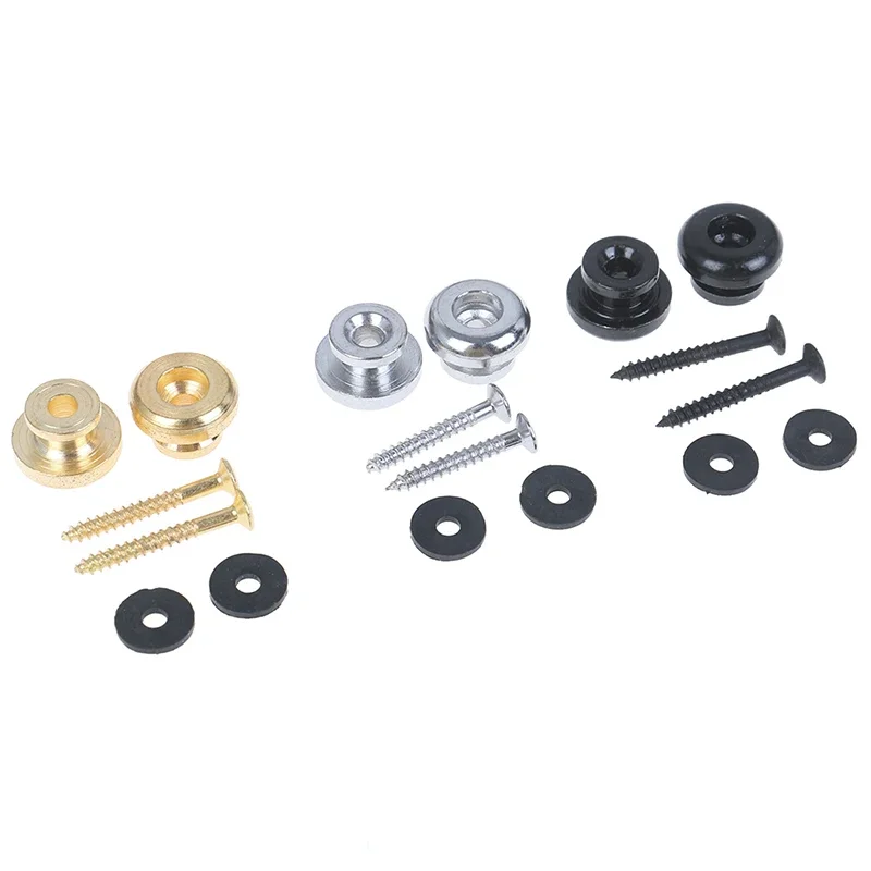 NEW 1pc Chrome Copper Guitar Strap Locks Mushrooms Heads Guitar Bass Strap Locks Pins Belt Buckle Buttons Silver/Black/Silver