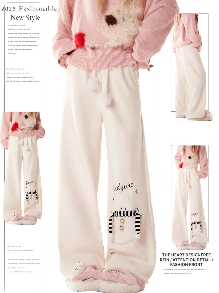 

Женские широкие брюки Cisas Theme из вельвета, свободного кроя, прямые, повседневные, осенне-зимние, новинка, модный дизайн