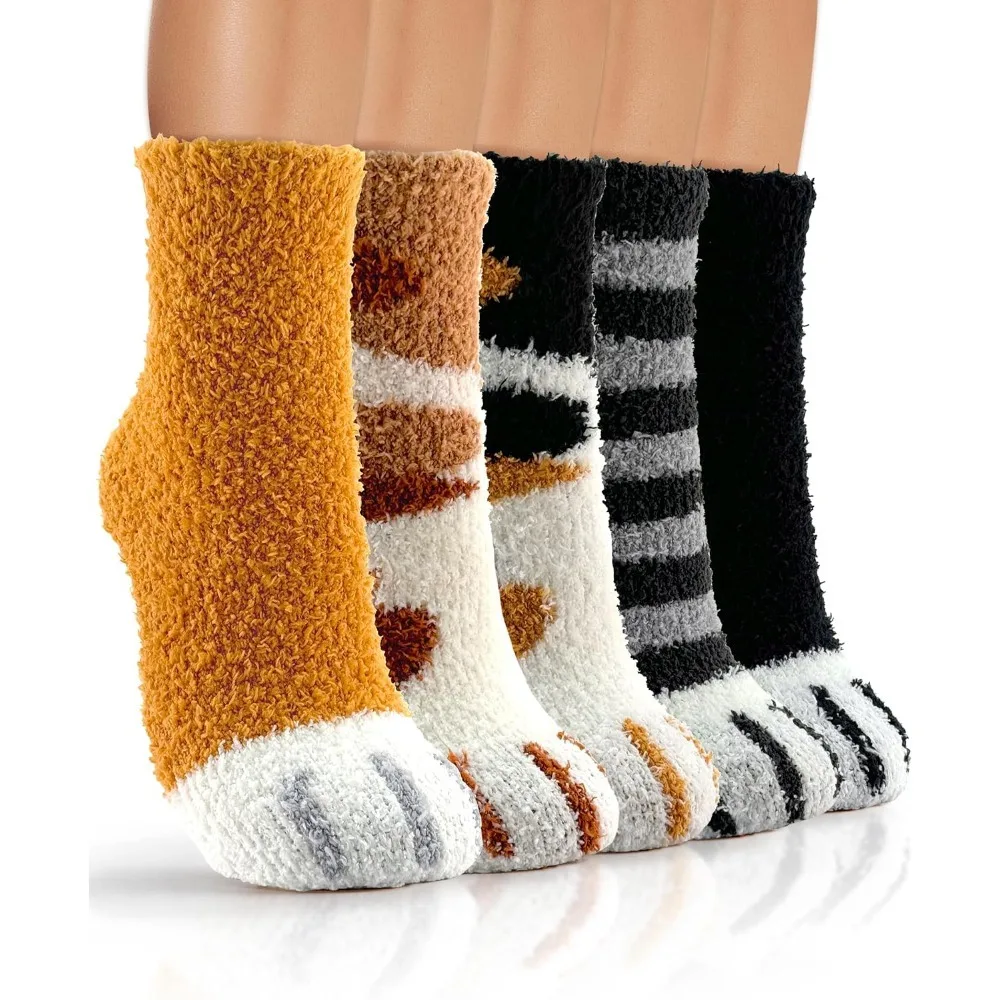 

Warm & Cozy Gifts for Women, Stocking Stuufers, Fluffy Fuzzy Plush Sleeping Slipper Socks - Soft Warm Fabric