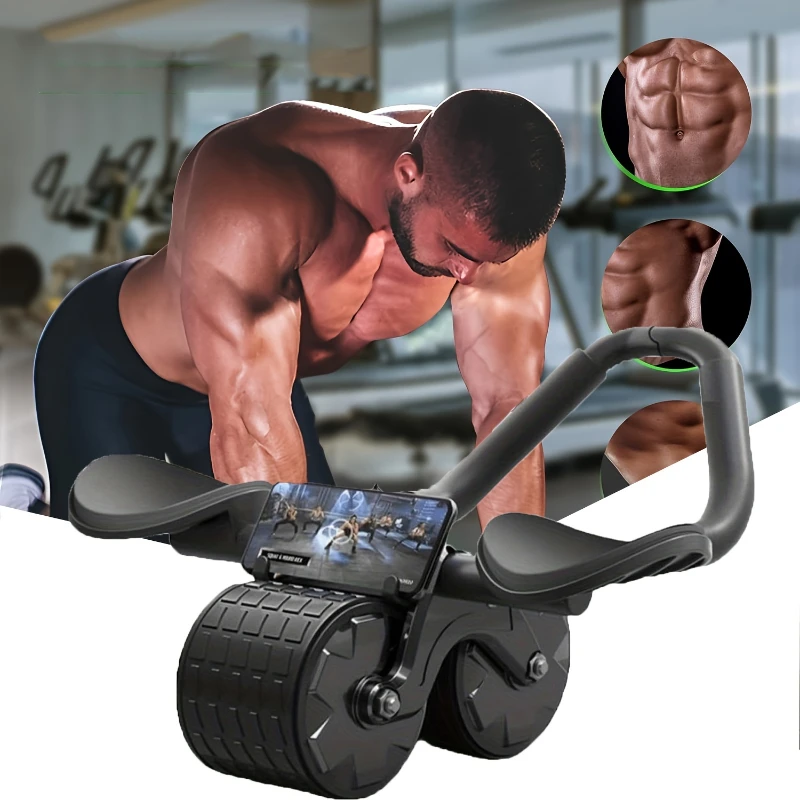 2-in-1 Dual Wheel Bauchtrainer-Roller, rutschfest, stabil, Fitnessgerät für Zuhause, Bauchformung, Core-Trainer für Anfänger