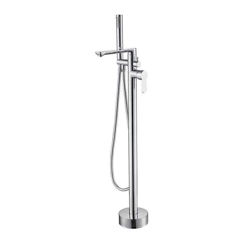 Floor-to-ceiling hot and cold faucet, tank edge bath, sitting vertical wall shower set, bath tub 5
