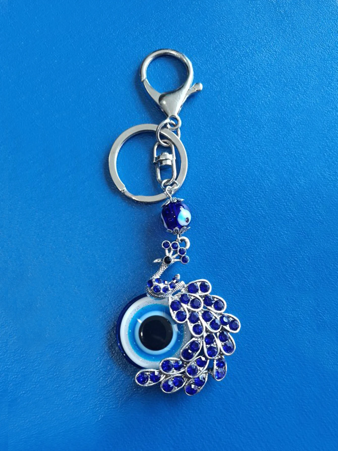 Lucky Eye Turkish Evil Eye Keychain Alloy Key Chain Holder Blue Glass Bead Bag Car Keyring for Women Men pulseras bijoux צמידים