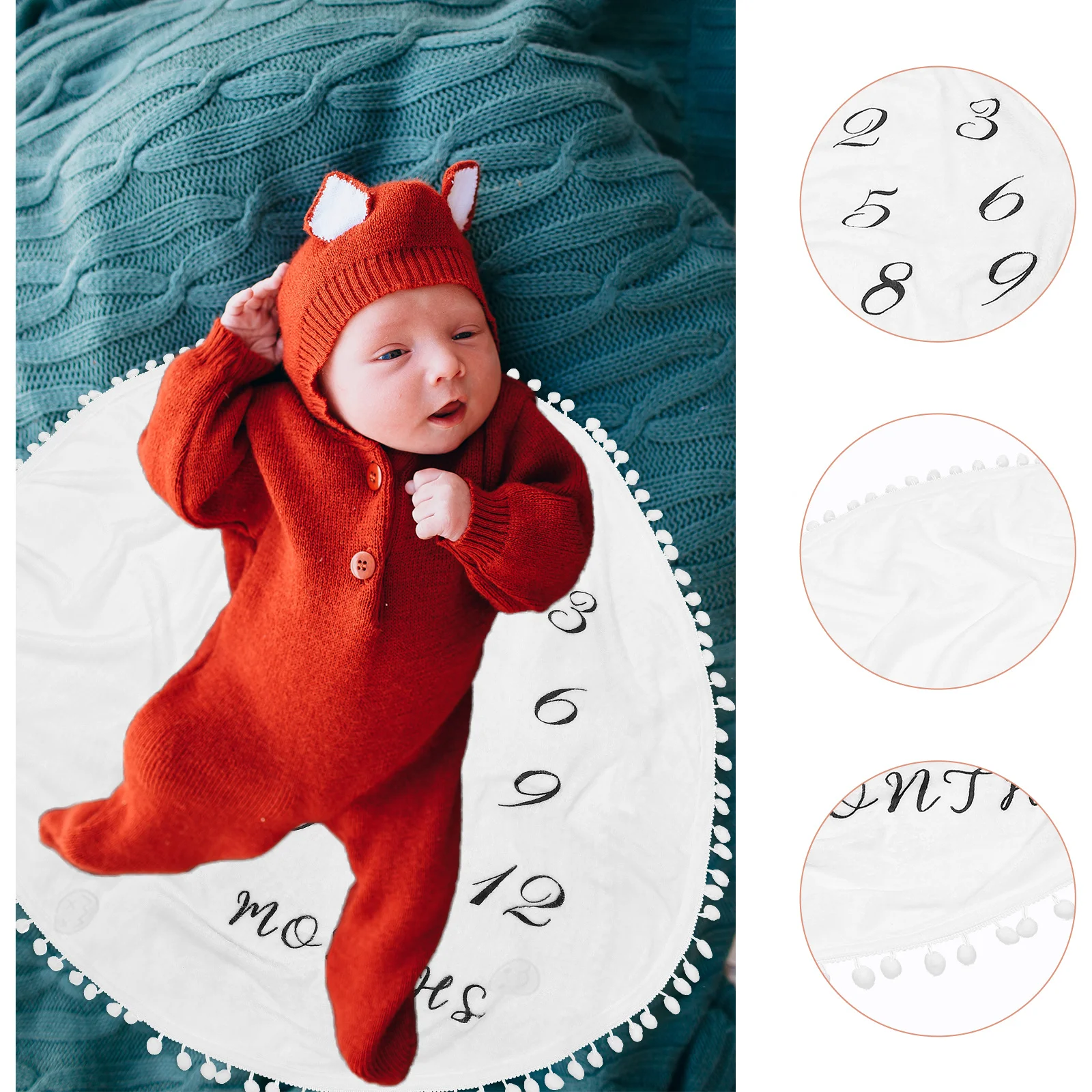 Couverture de bébé en flanelle, accessoire de photographie, souvenir du mois du nouveau-né, séance Photo, emballage d'emmaillotage, cadeau, registre, baptême, douche