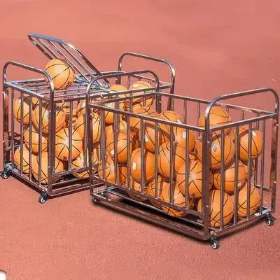 

Basketball cart, football storage cart, mobile wheel folding outdoor ball trolley