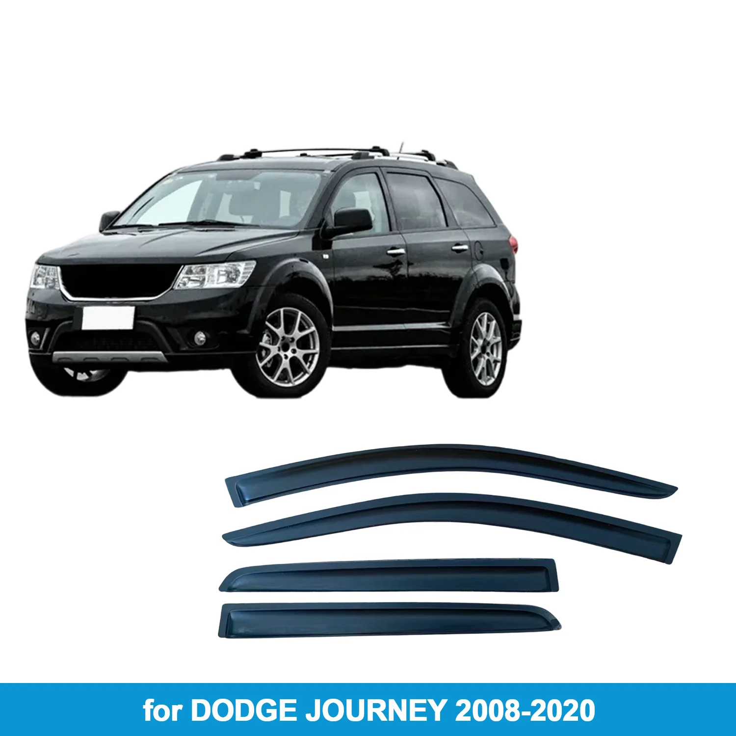 

Дефлекторы окон (ветровики) для DODGE JOURNEY 2008-2020, защита от дождя, наружное крепление на липучке