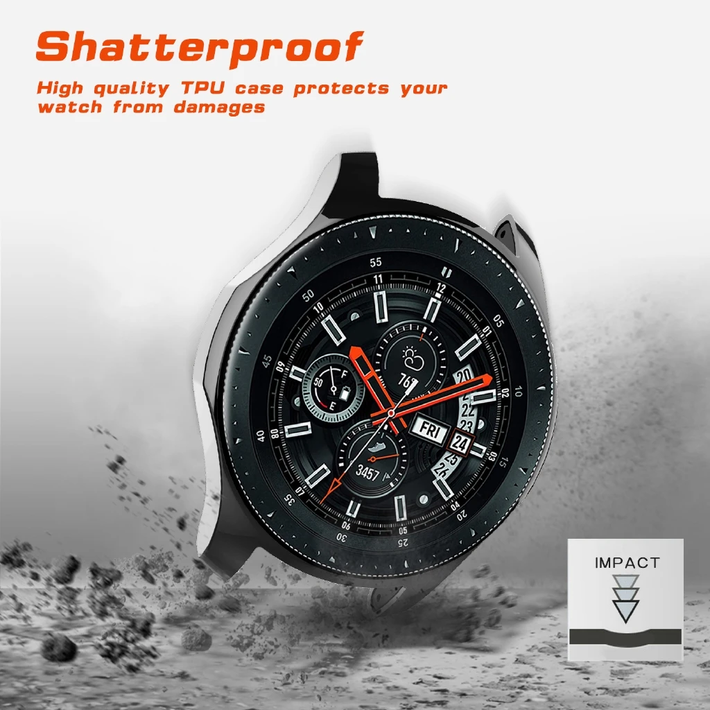 Protetor de capa de TPU macio brilhante para Samsung Galaxy Watch 42mm 46mm Gear S3