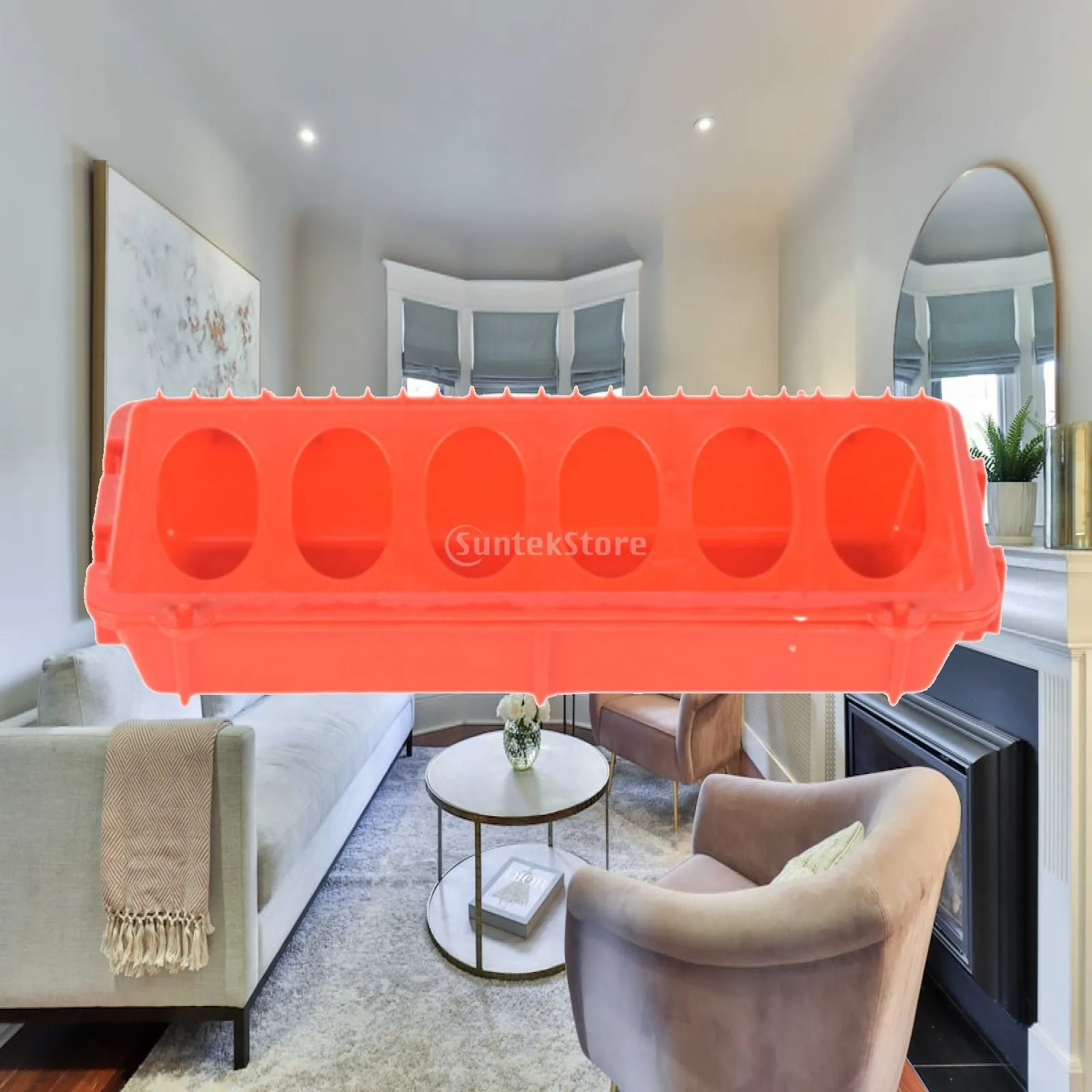 Thickened Poultry Feeder Chicken Feeding Trough Multi Hole PVC Tray for Bird Cage Parrot Pigeon and Quail Use