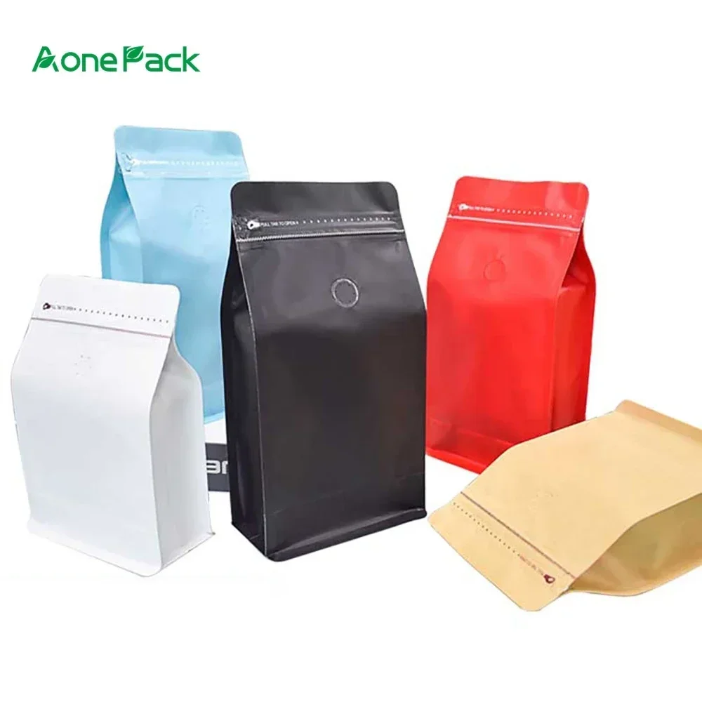 25PCS New Design Custom Stand Up Pouch Zipper Food Packaging Pouches Wholesale 100g 250g 500g 1kg  Packing Coffee Bag with Valve