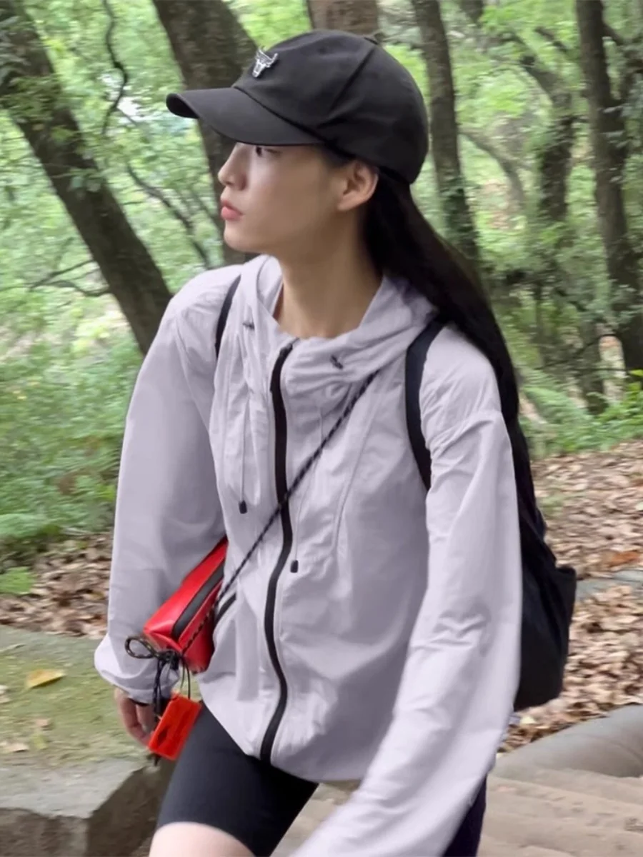 

Тонкая быстросохнущая шелковая куртка для активного отдыха, женская летняя модная солнцезащитная ветровка Jialan