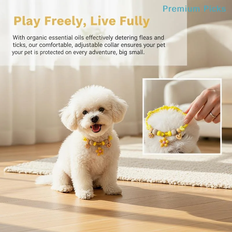 portableAdjustable Pet External Deworming Collar Cute Design Macaron Color Adjustable Cat/Dog Pet Collar Safe Natural Material