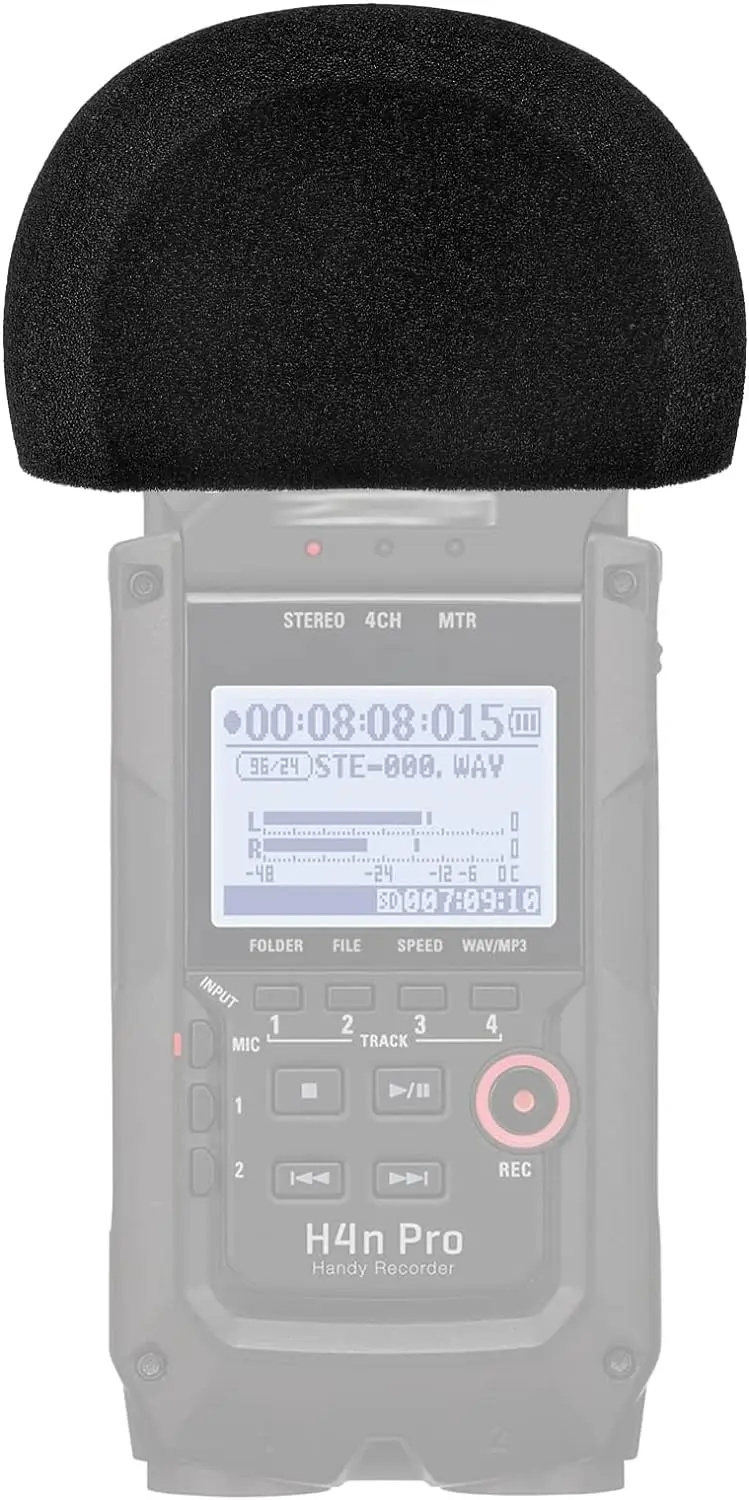 V-MOTA 마이크 앞유리 폼 커버, Zoom H4N PRO 호환, 오디오 품질 향상, 바람 소음 감소, 블랙 2 개