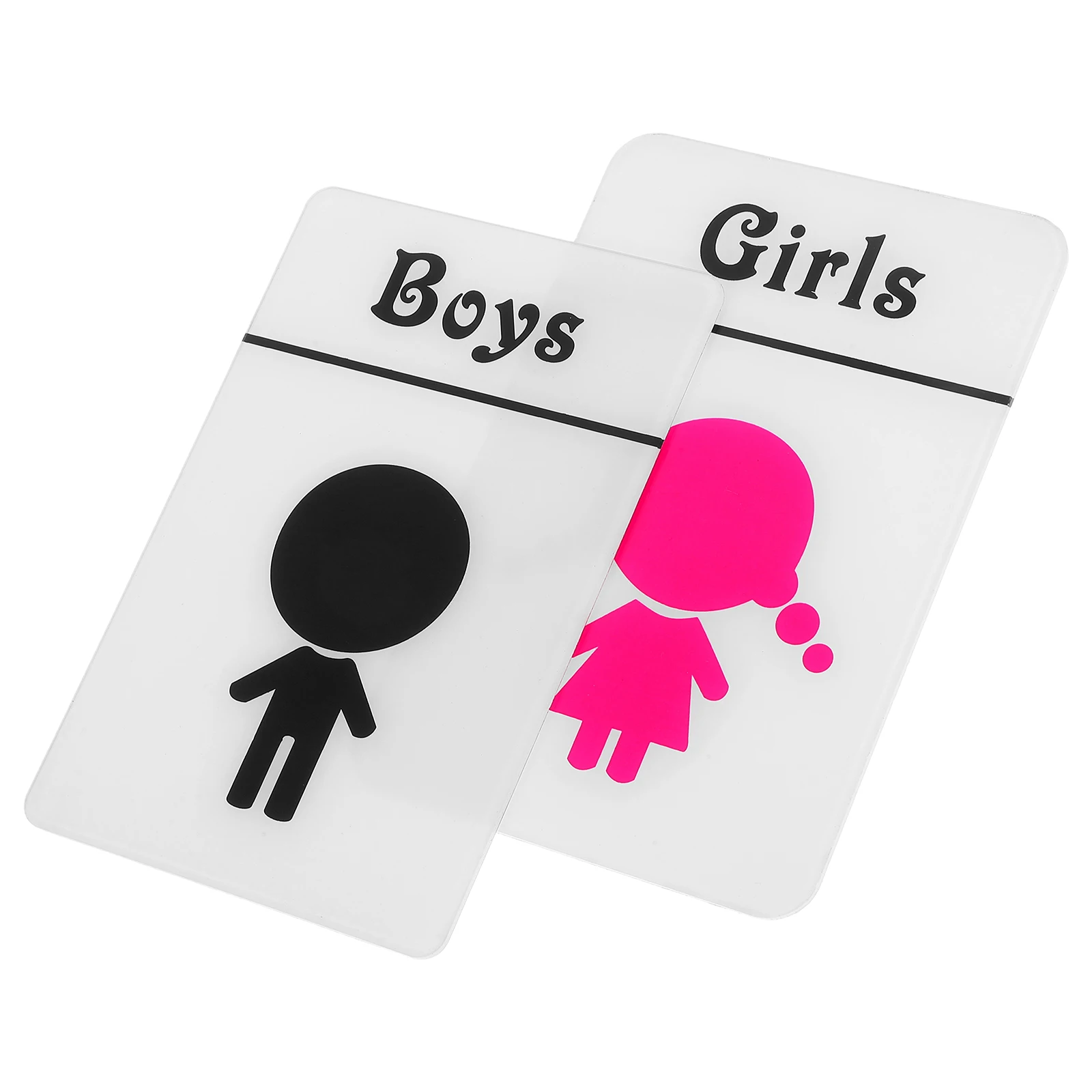 

1 Pair Kindergarten Gender Signs Self Adhesive Kids Bathroom Decor Acrylic Material Wall Stickers Restroom Signage