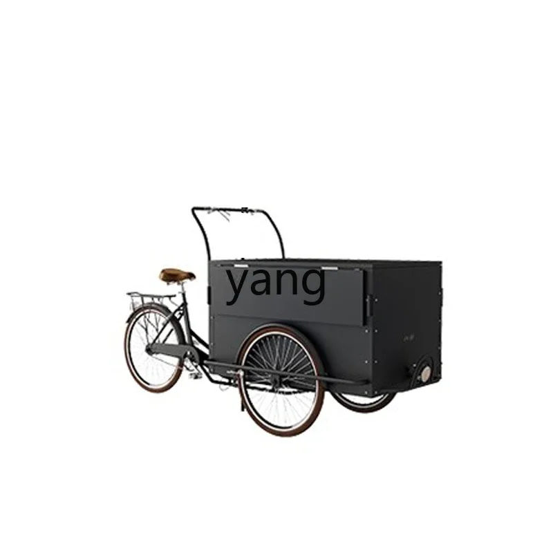 Yjq mobile coffee reverse bike multi-functional sale decorative stall outdoor milk tea ice cream tricycle