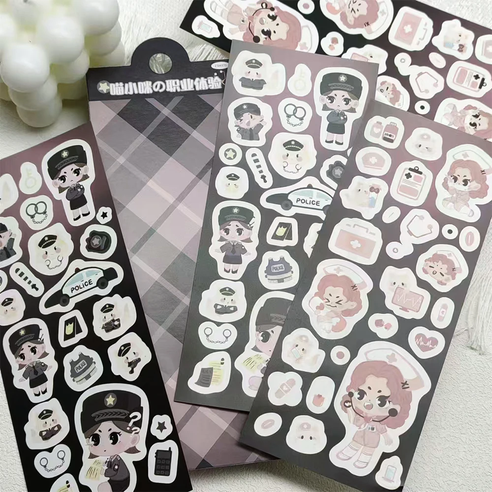 

2Sheets Cartoon Fashion Show Stickers Funny Character Decals For Laptop Clipboard Refrigerator Notebook Luggage Graffiti Sticker