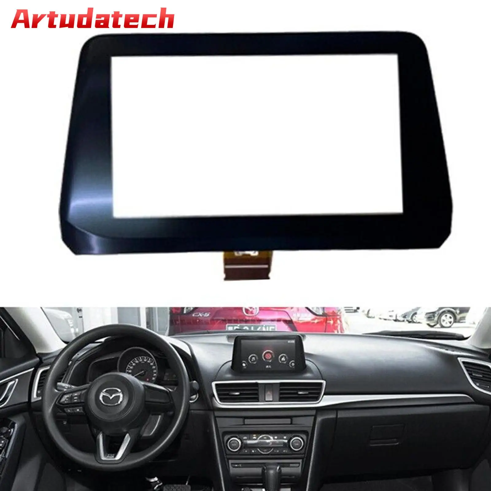 

Artudatech 7-дюймовый сенсорный экран дигитайзер B61A611J0 для Mazda 3 GPS Alexa 2017-2018 с рамкой автомобильные аксессуары