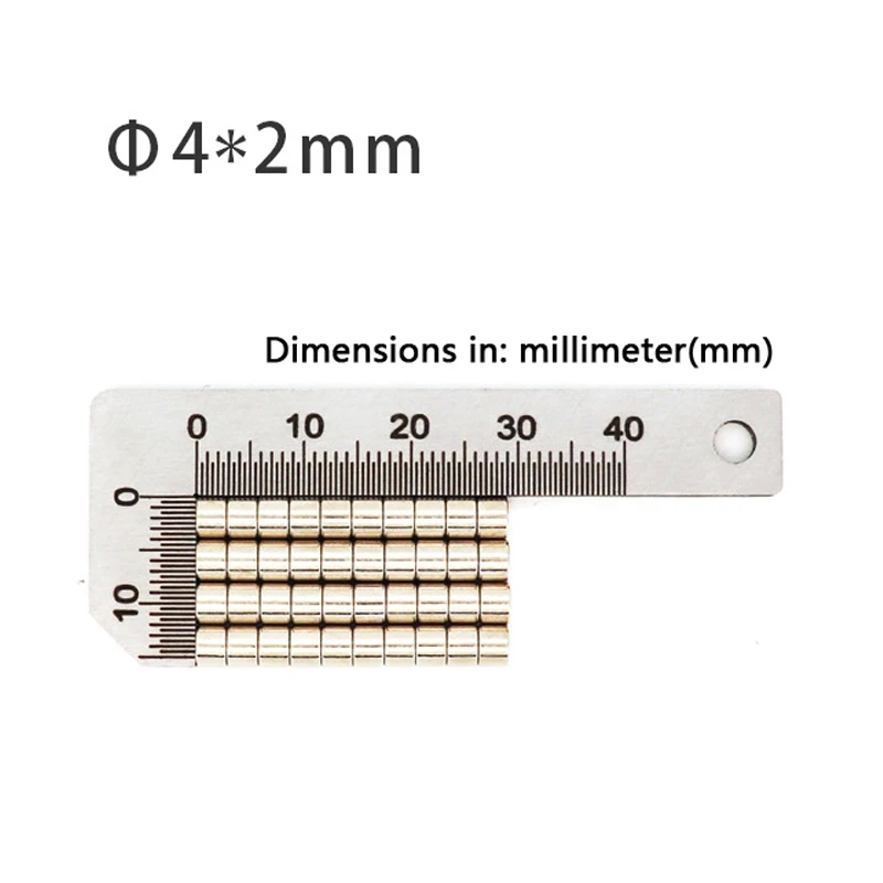 Ímã magnético redondo forte super do neodímio N40, disco poderoso, NdFeB, 4x1, 4x2, 4x3, 4x4, 4x5, 4x6, 4x8, 4x 10mm