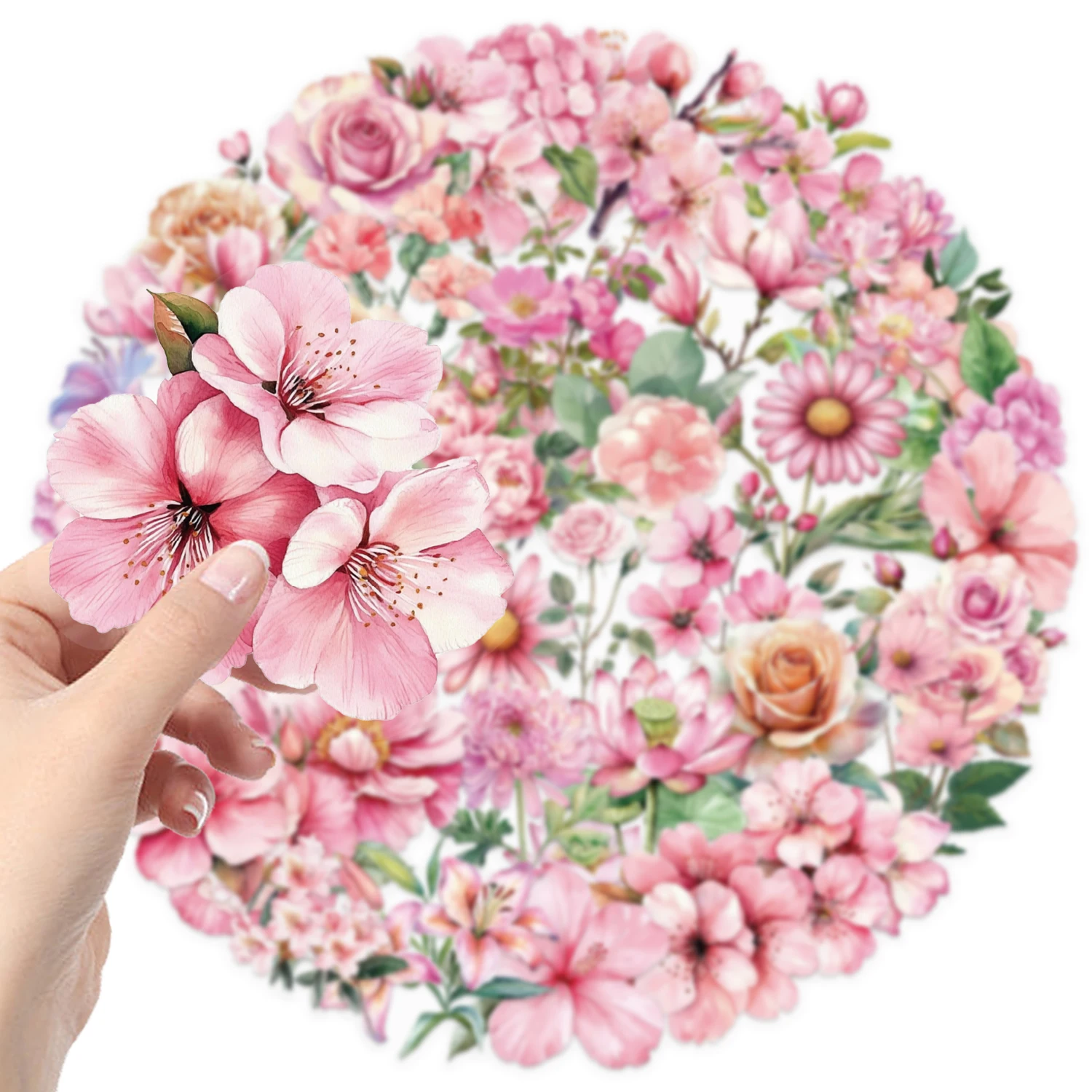 200 個透明花ステッカースクラップブッキング用 PET 自然植物ステッカー花ステッカーヴィンテージクラフトクリアフラワーデカール