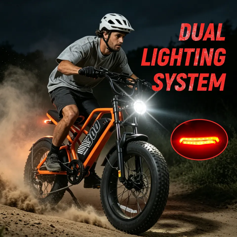 ESKUTE V300 Electric Dirt Bike, 20" Fat Tire E-Bike with 48V 20.8 Removable Battery, Off-Road Ebike Up to 30+MPH, 7-Speed Beach Snow Trail Mountain Commuter for Adult image 11