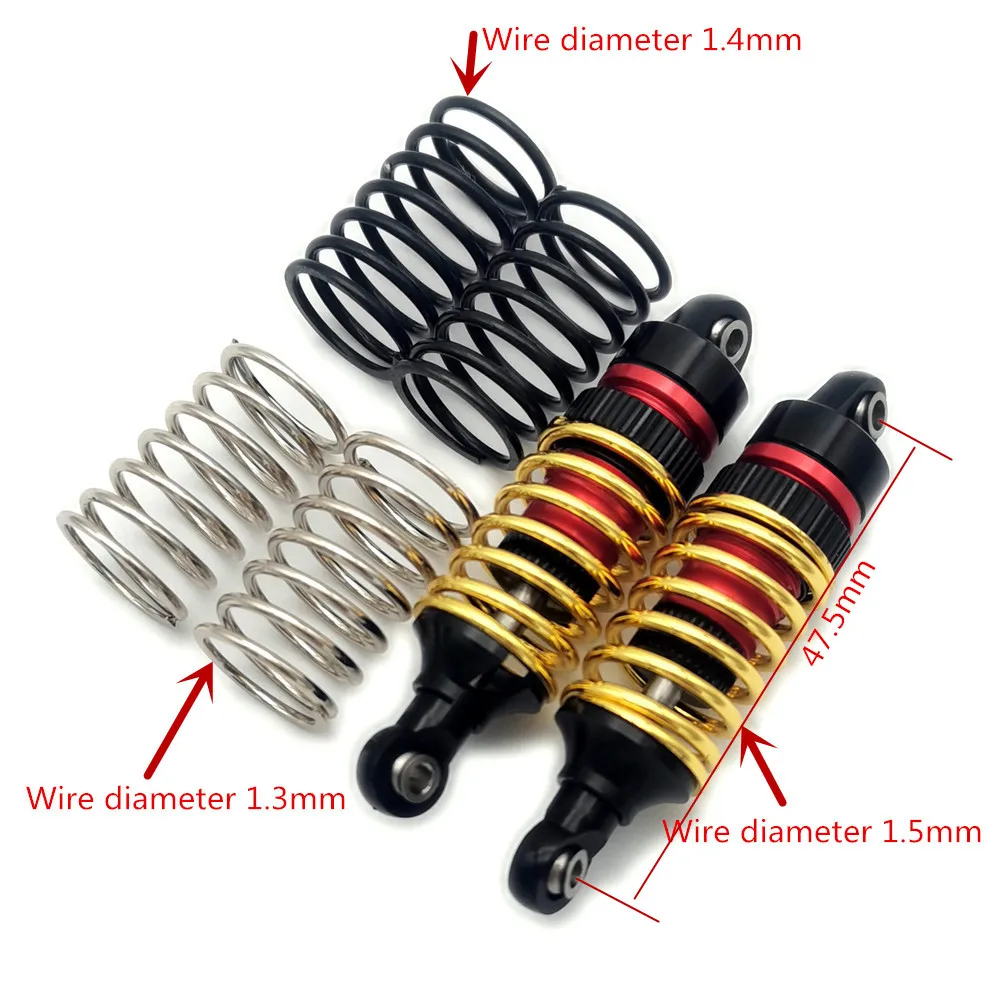 Aluminum Shocks Absorber Dampers Filled Oil with 1.5mm 1.4mm 1.3mm Springs for Traxxas 1/16 Mini E-Revo Slash Summit 7061 7061X