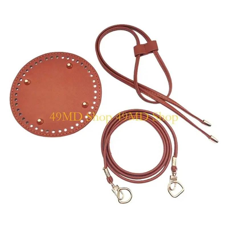 49MD Leather Backpack Making Kits Purse Knitting Set with Bag Bottoms Straps for DIY Crochet Bag Shoulder Bags Purse Making