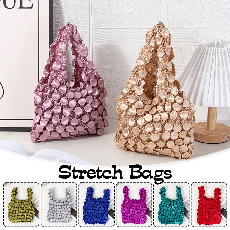 

MagicFold Expandable Storage Bag Large Capacity Elastic Bubble Design, Foldable Reusable Shopping Tote Stretchable Paddy Bag