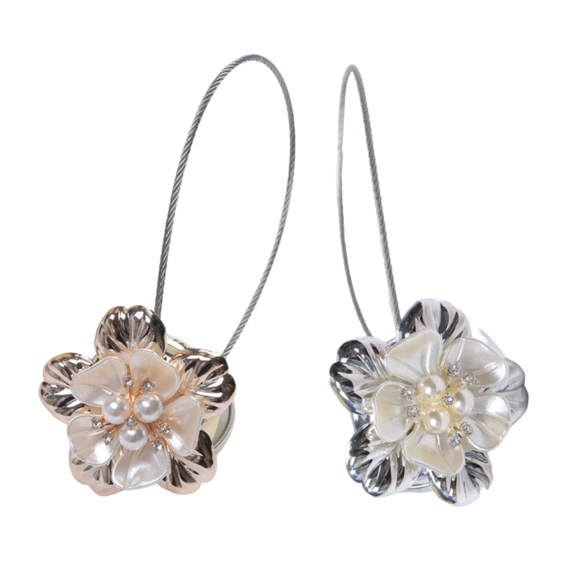 Fermacravatta regolabile in filo acciaio con perle magnetiche, 2 pezzi