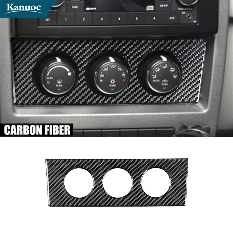 

Carbon Fiber Central Air Conditioning Knob Stickers For Jeep Liberty 2008 2009 2010 2011 2012 Car Interior Styling Accessories