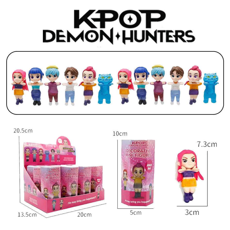 12 Stuks Anime Demon Hunters Pvc Figuur Set Blind Box Derpy's Tiger Rumi Mira Zoey Sussy Collectible Beelden Decoratie speelgoed
