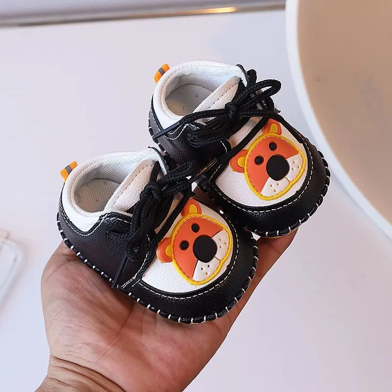 Newborn Baby Pre Walker Shoes 0-18 Months Unisex Soft Sole Adjustable Laces Anti Slip Non Slip Shoes