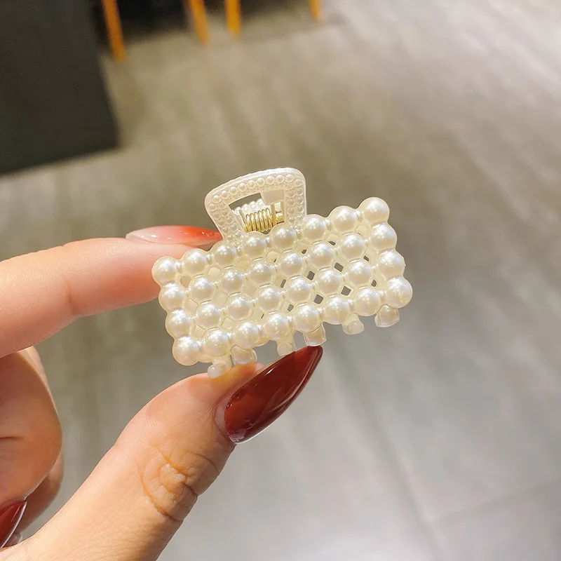 Neue Kleine Perlen Acryl Haar Klaue Clips Kleine Größe Make-Up Haar Styling Haarspangen Für Frauen Nette Mini Klaue Clip Haar Zubehör – Detail 8