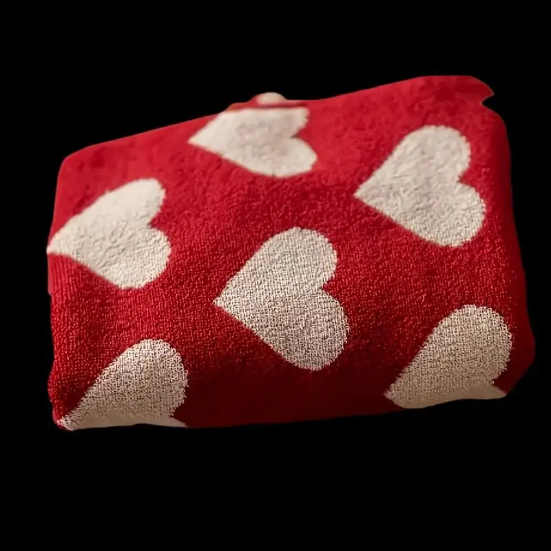 Heart Cotton Towel Red Soft Face Bath Towels Absorbent Shower Towel For Bathroom Adults Couple Wedding Valentine's Day Gift