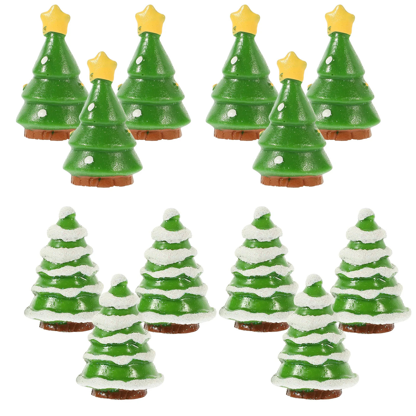 

12Pcs Mini Christmas Tree Assortment Resin Holiday Decoration Car Mini Decorations Small Trees For Decoration Miniature Tree
