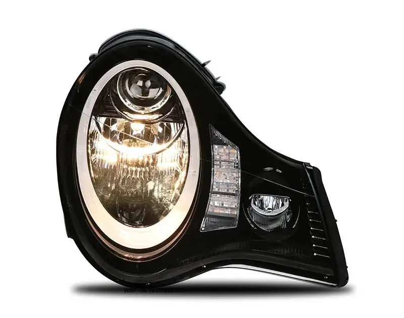 Factory-Installed Full LED Dynamic Sequential Headlight Assembly for  996 Turbo Black Halogen & Xenon Tail Lights Upgrade
