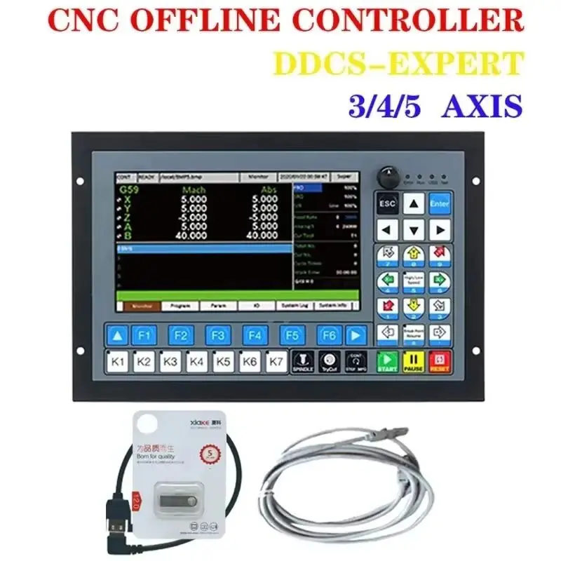 

Free Shipping! CNC offline controller DDCS-EXPERT 3/4/5 axis 1MHz G code for CNC machining and engraving instead of DDCSV4.1