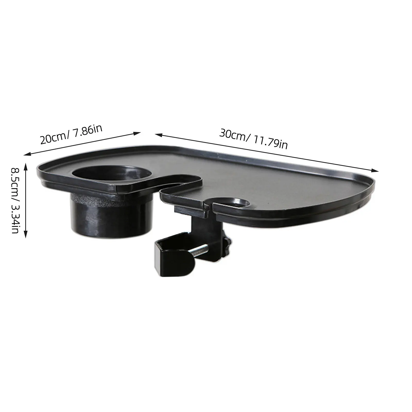 Microphone Stand Tray Clamp On Adjustable Shelf with Cup Holder for Sound Card and Accessories