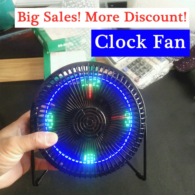 6-inch USB Strong Wind Silent MINI Fan Desk 360 Degree Rotatable Stand Summer Cooling Portable Clock Fan for Laptop Office Room