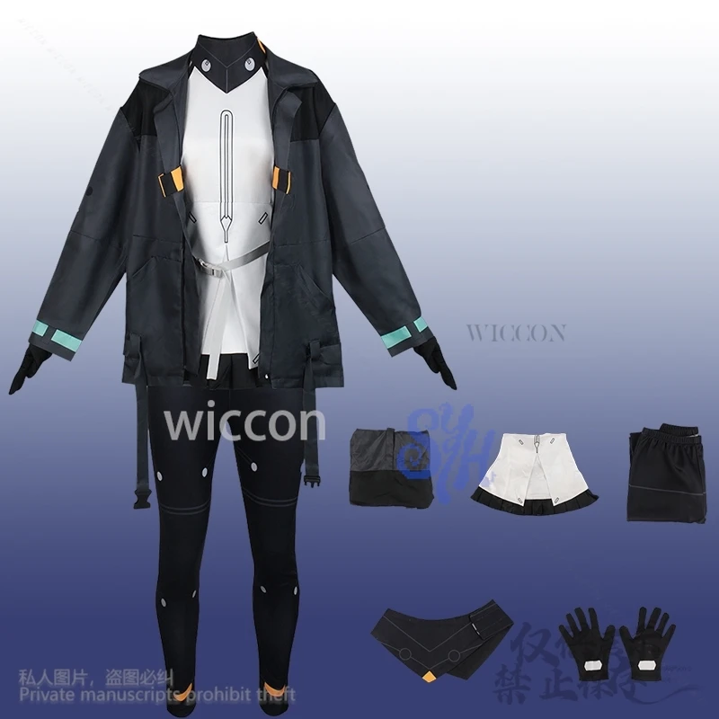 نوير تأثيري Synduality أنيمي زي فاسق معطف أسود السراويل Y2K الفتيات أزياء الهالوين عيد الميلاد كرنفال حزب كوس مخصصة #2